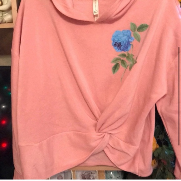 Beautiful pink & blue sweatshirt with hoodie - Picture 2 of 7